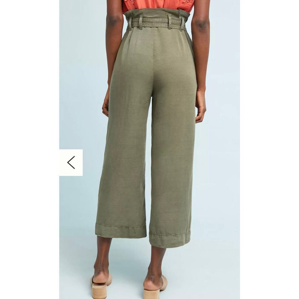 Anthropologie Blythe wide-leg cropped high-rise pants moss green - Picture 3 of 12